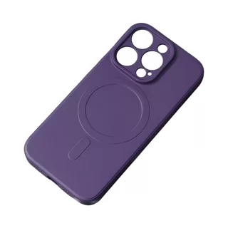 Telefontok iPhone 15 Pro - MagSafe kompatibilis lila szilikon hátlap tok