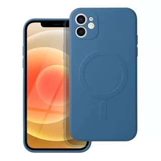 Telefontok iPhone 12 - MagSafe kompatibilis kék szilikon tok