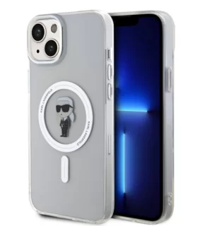 Telefontok iPhone 15 Plus - Karl Lagerfeld Ikonik MagSafe átlátszó hátlap tok