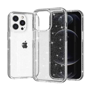 Telefontok iPhone 15 Pro - Glitter - átlátszó csillámos hátlap tok