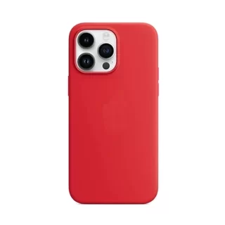 Telefontok iPhone 15 Pro - piros szilikon hátlap tok