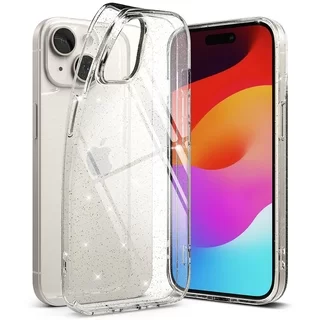 Telefontok iPhone 15 - Ringke Glitter Clear - átlátszó csillámos hátlap tok