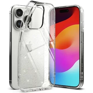 Telefontok iPhone 15 Pro Max - Ringke Glitter Clear - átlátszó csillámos hátlap tok