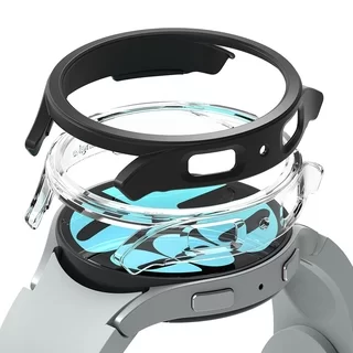 Ringke Slim műanyag védő keret Samsung Galaxy Watch6 (40mm) okosórához átlátszó+fekete (2db)