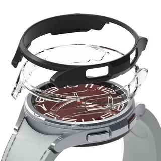 Ringke Slim műanyag védő keret Samsung Galaxy Watch6 (43mm) okosórához átlátszó+fekete (2db)