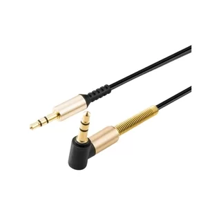 Kábel: univerzális 3.5mm jack-jack (90 fokban elfordított csatlakozó véggel) audio AUX kábel 1m