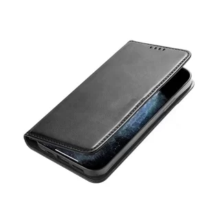 Telefontok Honor 90 Lite 5G - Flipcover - mágneses szilikon keretes fekete könyvtok