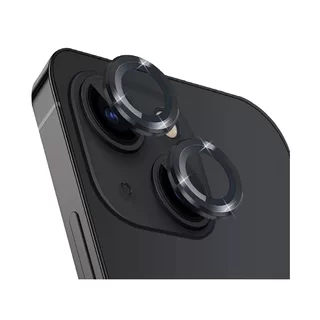 iPhone 15 Plus - Metal - üveg, kameralencse védőkeret - fekete