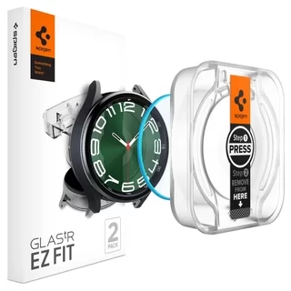 Spigen EZ FIT GLAS.tR - okosóra üvegfólia - Samsung Galaxy Watch 6 Classic (47mm) okosórához (2db) + felhelyezést segítő