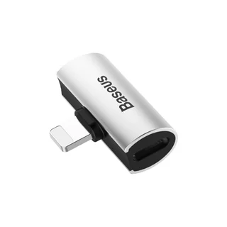 Adapter: Baseus L46 - 2in1 Audio + töltő (Lightning) adapter iPhone készülékekhez, ezüst/fekete