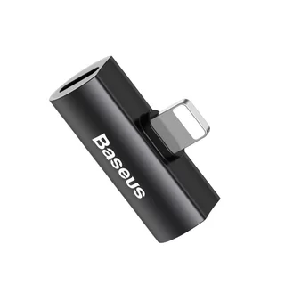 Adapter: Baseus L46 - 2in1 Audio + töltő (Lightning) adapter iPhone készülékekhez, fekete