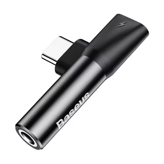 Adapter: Baseus L41 - 2in1 Audio jack + Type-C (USB-C) adapter, fekete
