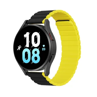 Huawei Watch GT 3 (42 mm) okosóra szíj - Dux Ducis - fekete/citromsárga mágneses szíj (szíj szélesség: 20 mm)