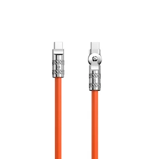 Kábel: Dudao L24CC - Type-C / Type-C (USB-C) 180 fokban forgatható fejjel, sárga kábel 1m, 120W