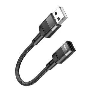 Adapter: HOCO U107 - USB (apa) / Type-C (USB-C) szövetkábel fekete, 10cm OTG