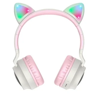 Headset: HOCO W27 - vezeték nélküli fejhallgató - pink/szürke