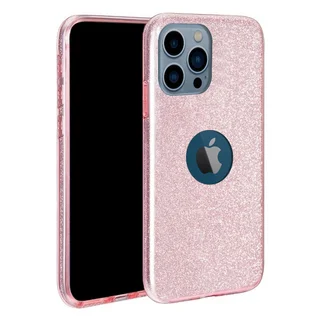 Telefontok iPhone 14 Pro - Pink Shiny tok (Apple logónál kivágással)