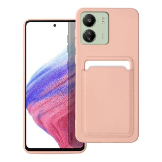 Telefontok Xiaomi Poco C65 - Forcell Card - pink kártyatartós szilikon hátlap tok