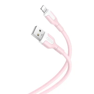 Kábel: XO NB212 - USB / Lightning pink kábel, (2,1A) 1m