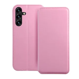Telefontok Samsung Galaxy A15 4G / 5G - Dual Pocket - pink mágneses átlátszó szilikon keretes könyvtok