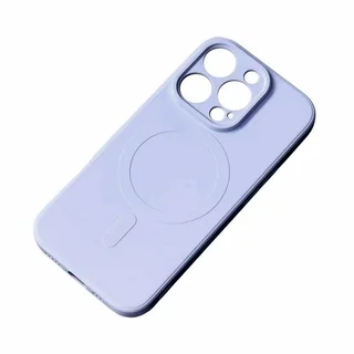 Telefontok iPhone 15 Pro - MagSafe kompatibilis kékeslila szilikon hátlap tok