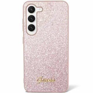 Telefontok Samsung Galaxy S24 - Guess Glitter Script Hátlaptok - Pink