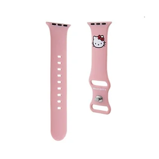 Apple Watch Series 1/2/3 (38-40-41mm) okosóra szíj - Hello Kitty - pink szilikon szíj
