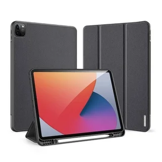 Tablettok iPad Pro 12.9 2020 (4. gen) - DUX DUCIS DOMO fekete ütésálló tok, ceruza tartóval