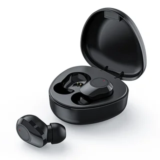 Headset: TWS M9 - fekete bluetooth headset, töltő tokkal