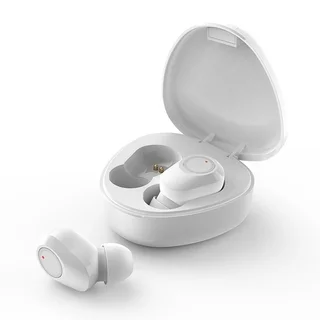 Headset: TWS M9 - fehér bluetooth headset, töltő tokkal