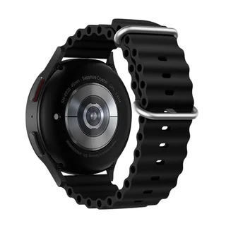 Samsung Galaxy Watch 3 (45 mm) okosóra szíj - F- Design FS01 - fekete szilikon szíj (szíj szélesség: 22 mm)