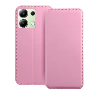 Telefontok Xiaomi Redmi Note 13 5G - Dual Pocket - pink mágneses átlátszó szilikon keretes könyvtok