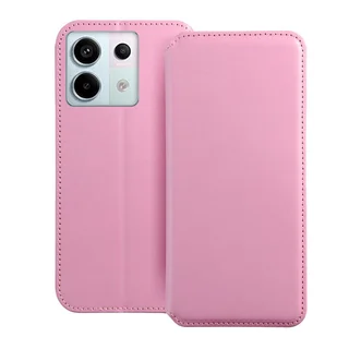 Telefontok Xiaomi Redmi Note 13 Pro 5G - Dual Pocket - pink mágneses átlátszó szilikon keretes könyvtok