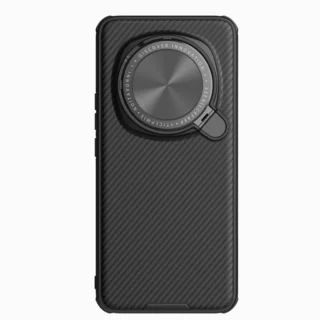 Telefontok Honor Magic 6 Pro - Nillkin kameravédős fekete kitámasztós hátlap tok, beépített mágnessel