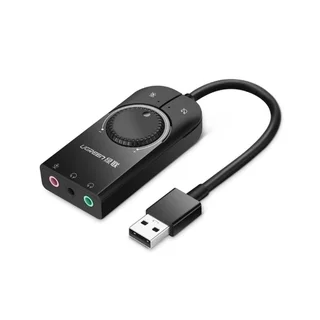 Adapter: Ugreen 40964 - USB / Audio jack külső sztereó hang adapter, fekete