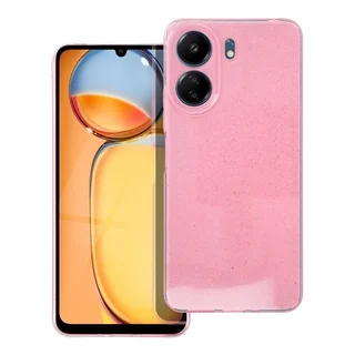 Telefontok Xiaomi Poco C65 - Glitter - pink átlátszó csillámos hátlap tok