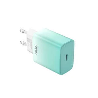 Telefon töltő: XO CE18 - Type-C (USB-C) fehér/kék hálózati töltőfej, 30W