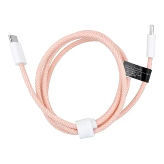 Kábel: Univerzális - Type-C (USB-C) / Type-C (USB-C) pink szövet kábel 1m, 60W