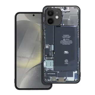 iPhone 12 telefontok - Tech design2 - mintás műanyag hátlap tok, szilikon kerettel