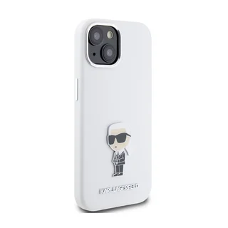 iPhone 15 telefontok - Karl Lagerfeld Ikonik - fehér hátlap tok