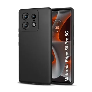 Motorola Edge 50 Pro 5G telefontok - fekete szilikon hátlap tok