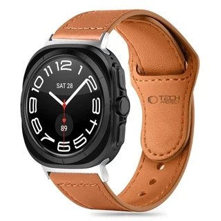 Samsung Galaxy Watch Ultra 2024 / 2025 (47mm) okosóra szíj - TECH-PROTECT Leather barna bőr szíj