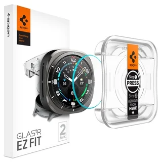 Spigen EZ FIT GLAS.tR - okosóra üvegfólia - Samsung Galaxy Watch Ultra 2024 / 2025 (47mm) okosórához (2db) + felhelyezést segítő