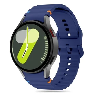 Samsung Galaxy Watch 4 (40 / 42 / 44 / 46 mm) - TECH-PROTECT Sport - sötétkék szilikon szíj (20 mm szíj szélesség) ﻿