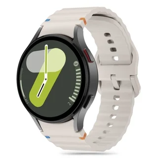 Samsung Galaxy Watch FE - TECH-PROTECT Sport - bézs szilikon szíj (20 mm szíj szélesség)