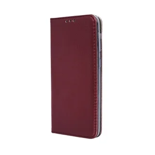 Samsung Galaxy S24 FE telefontok - Smart Magnetic burgundy szilikon keretes mágneses könyvtok