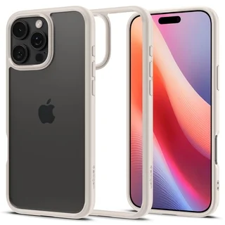 Telefontok iPhone 16 Pro - SPIGEN ULTRA HYBRID - átlátszó/titánium szilikon tok
