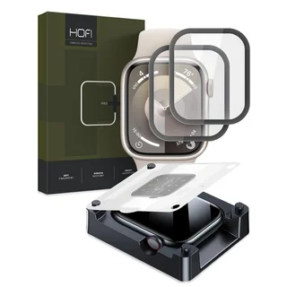 Apple Watch 7 / 8 / 9 (41 mm) okosóra üvegfólia - HOFI Glass Pro+ üvegfólia fekete (2db)