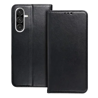 Samsung Galaxy A36 5G telefontok - Smart Magnetic fekete szilikon keretes mágneses könyvtok