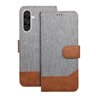 Samsung Galaxy A36 5G telefontok - Jeans - szürke/barna ráhajtófüles könyvtok